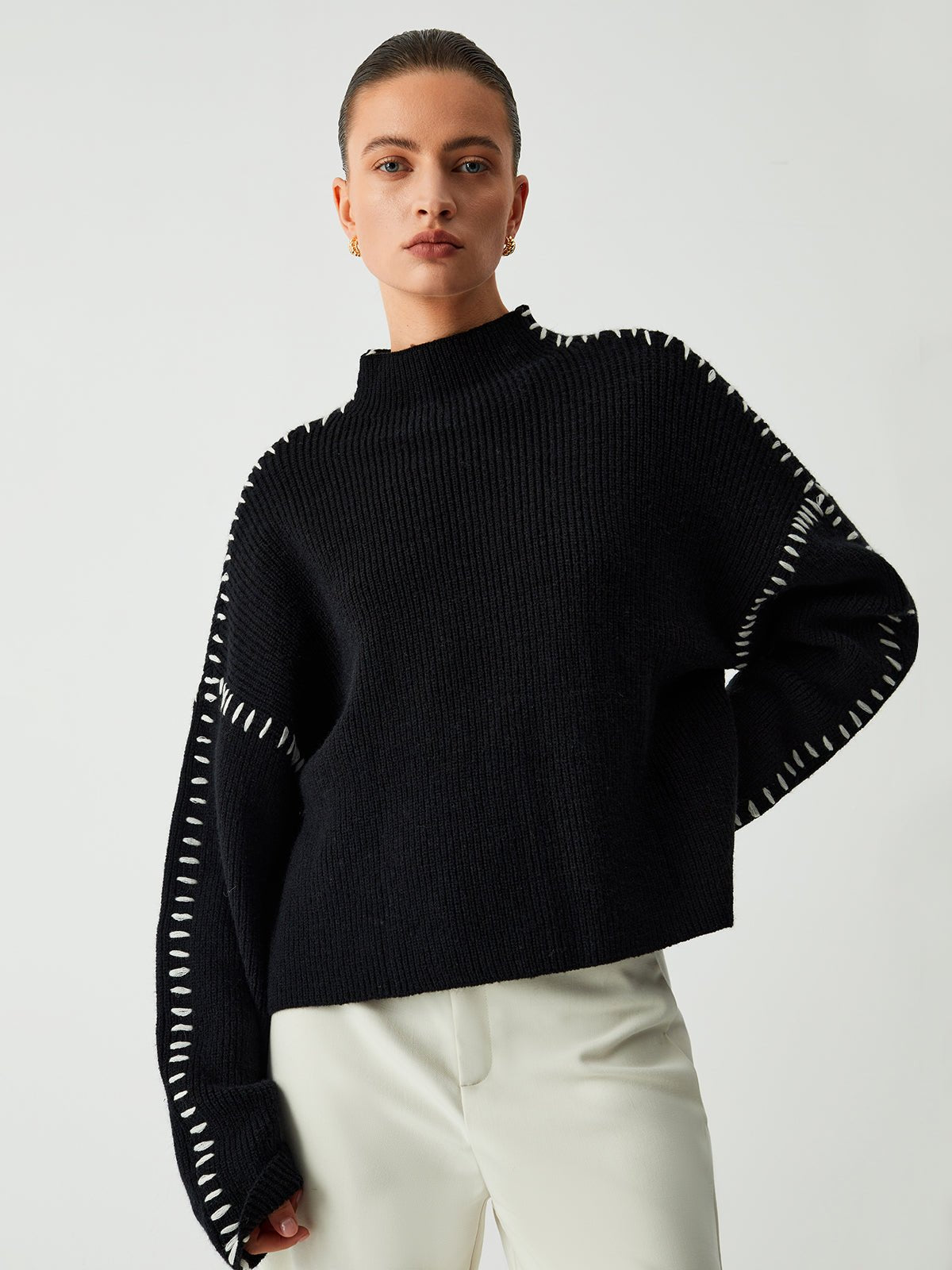 Oversized Mock Neck Sweater