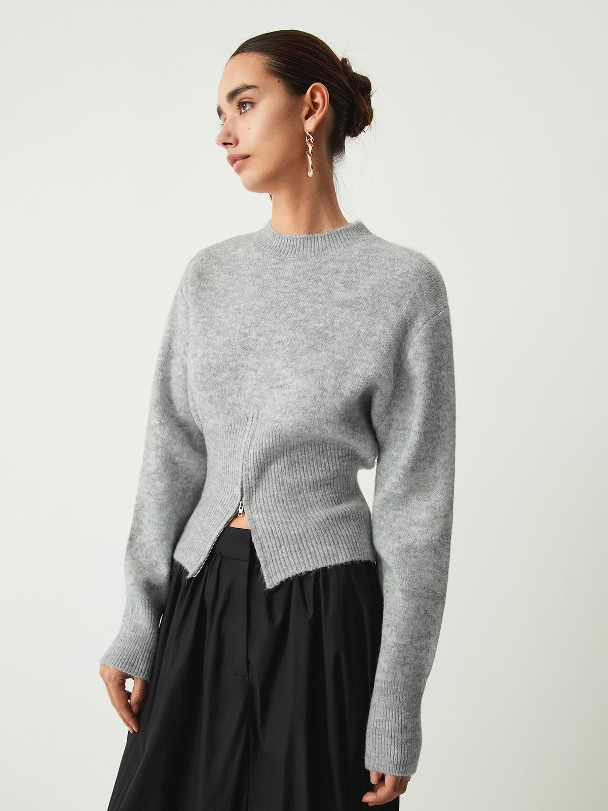 Zip Fuzzy Sweater